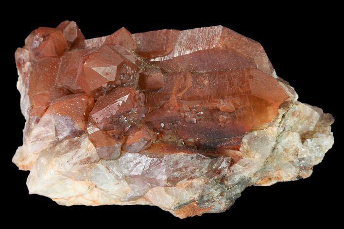 Natural, Red Quartz Crystal Cluster - Morocco #135686